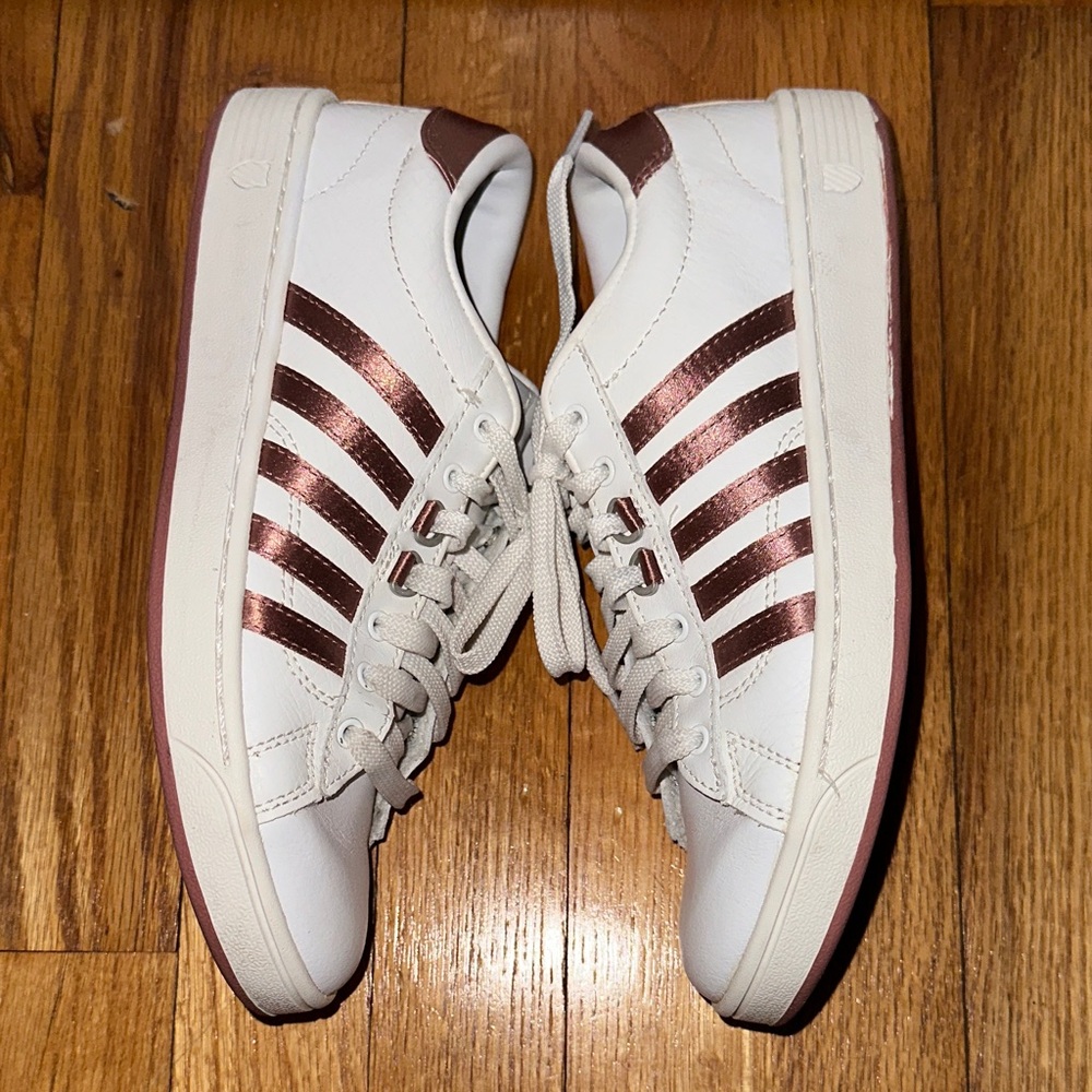 K-Swiss Hoke CMF Sneaker - White and Rose Gold Sneakers - Picture 9 of 16
